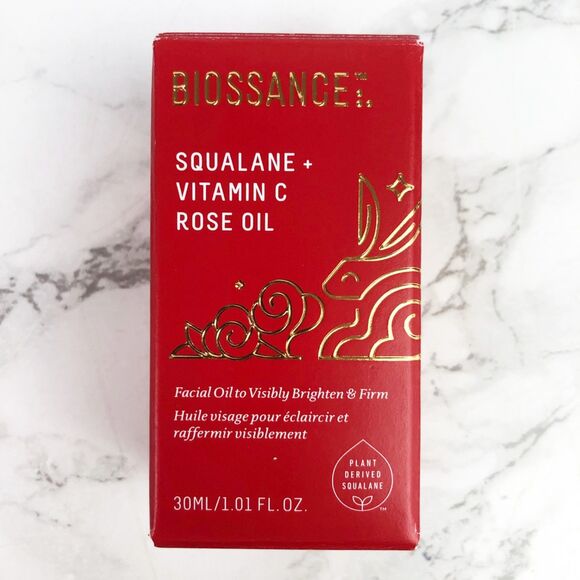 NIB Biossance Squalane + Vitamin C Rose Oil in Limited Edition Packaging - Picture 8 of 12